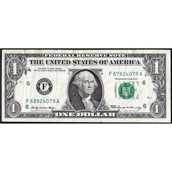 1969 $1 Federal Reserve Note Mismatch Serial Number Error