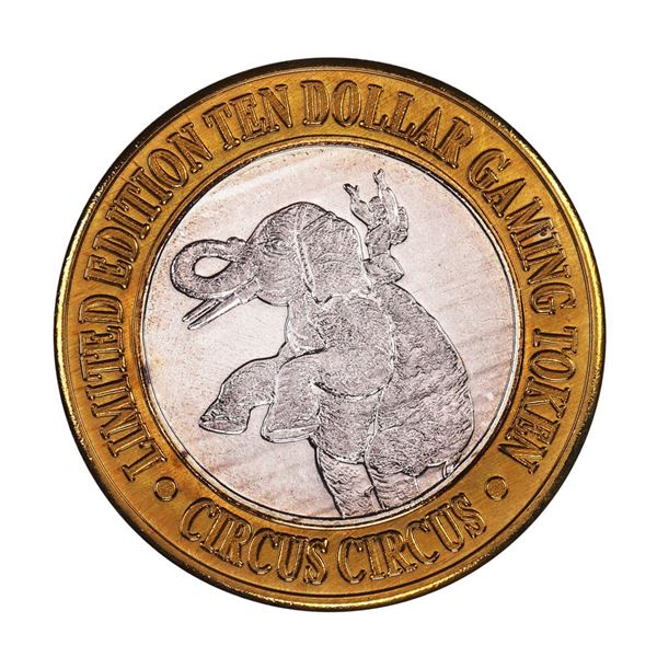 .999 Fine Silver Circus Circus Casino Reno, NV $10 Limited Edition Gaming Token