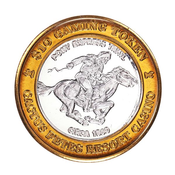 .999 Silver Cactus Pete's Resort Casino Jackpot, NV $10 Gaming Token Limited Edition