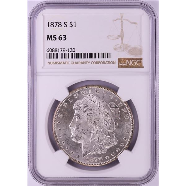 1878-S $1 Morgan Silver Dollar Coin NGC MS63