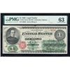 Image 1 : 1862 $1 Legal Tender Note Fr.16c PMG Choice Uncirculated 63