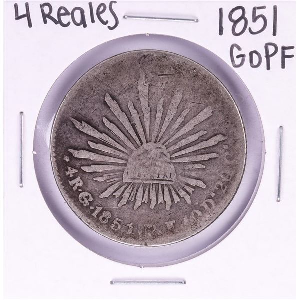 1851 GoPF Mexico 4 Reales Silver Coin