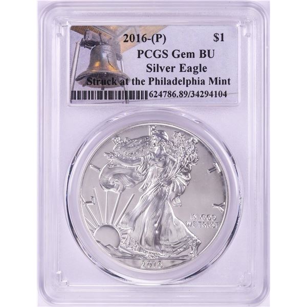 2016-P $1 American Silver Eagle Coin PCGS Gem BU Struck at the Philadelphia Mint