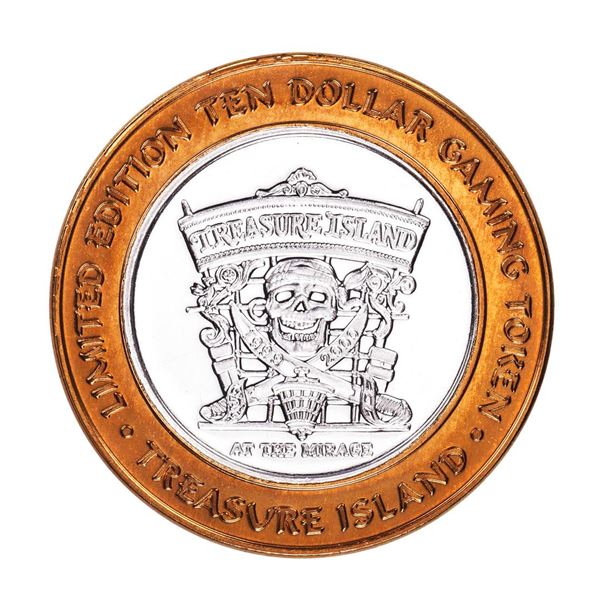 .999 Fine Silver Treasure Island Las Vegas, Nevada $10 Limited Edition Gaming Token