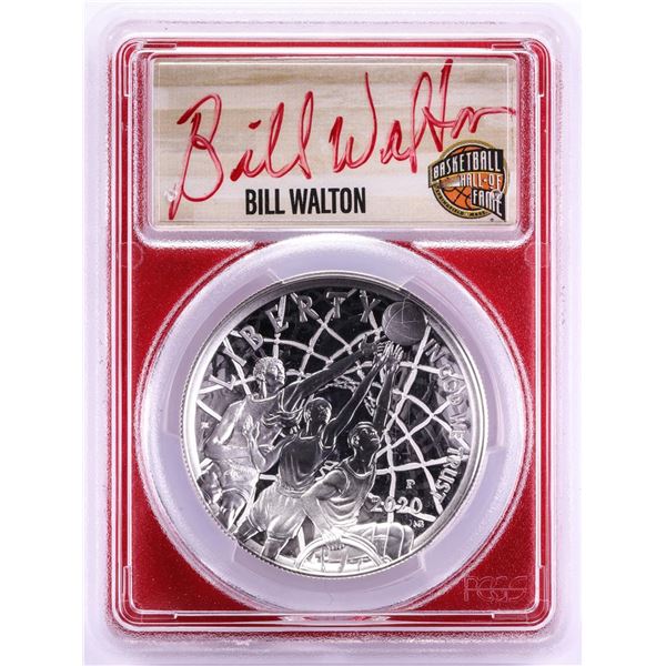 2020-P $1 Basketball HOF Silver Dollar Coin PCGS PR70DCAM Bill Walton Signature FDOI