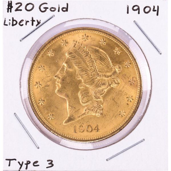 1904 $20 Liberty Head Double Eagle Gold Coin