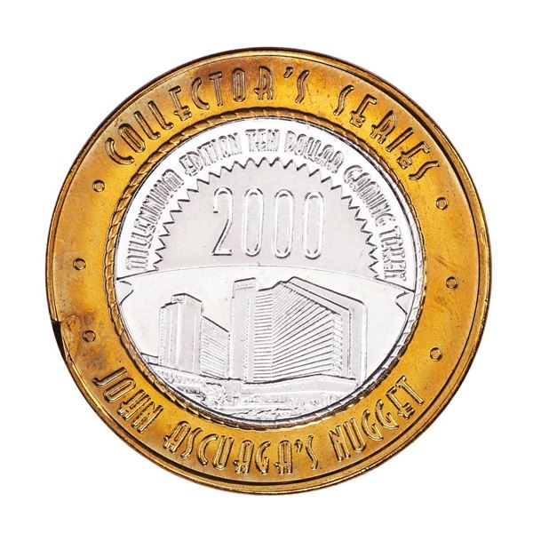 .999 Silver John Ascuagas Nugget Sparks, NV $10 Casino Gaming Token Limited Edition