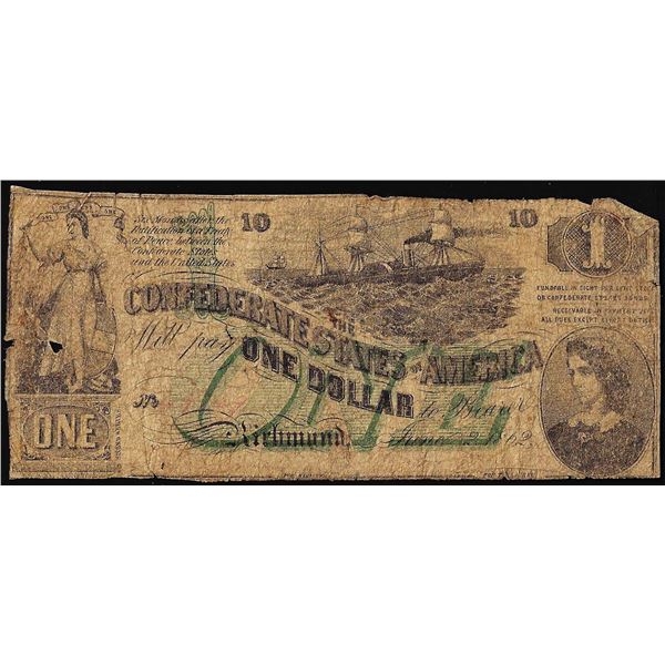 1862 $1 Confederate States of America Note