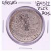 Image 1 : 1843/2 Thick Rays Mexico 4 Reales Silver Coin