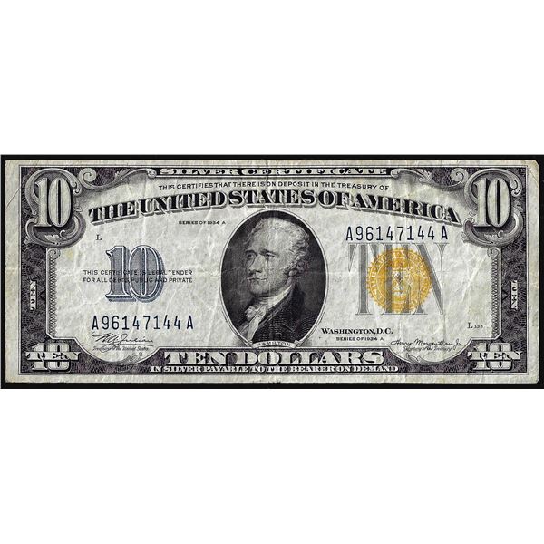 1934A $10 North Africa WWII Emergency Issue Silver Certificate Note