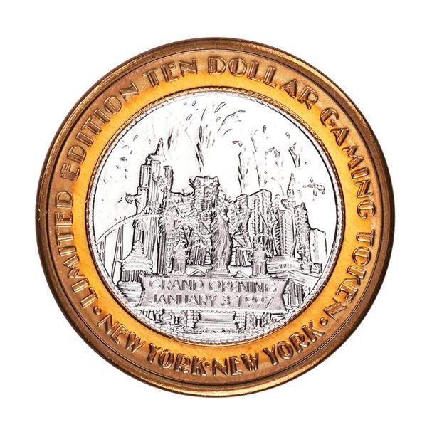 .999 Fine Silver New York New York Las Vegas, Nevada $10 Limited Edition Gaming Token