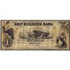 Image 1 : 1853 $1 The Ship Builders Bank Rockland, ME Obsolete Banknote