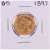 Image 1 : 1897 $5 Liberty Head Half Eagle Gold Coin