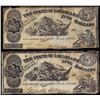 Image 1 : Lot of (2) 1863 $5 The State of Louisiana Baton Rouge, LA Obsolete Banknotes