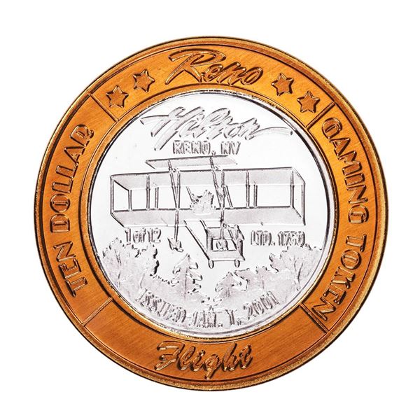 .999 Silver Reno Hilton Nevada $10 Casino Limited Edition Gaming Token