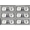 Image 1 : Lot of (6) 1957/A/B $1 Silver Certificate Star Notes