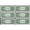 Image 2 : Lot of (6) 1957/A/B $1 Silver Certificate Star Notes