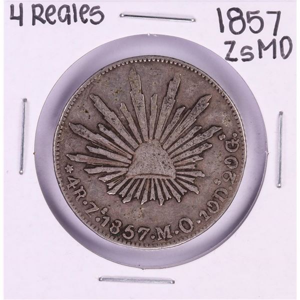 1857 ZsMO Mexico 4 Reales Silver Coin