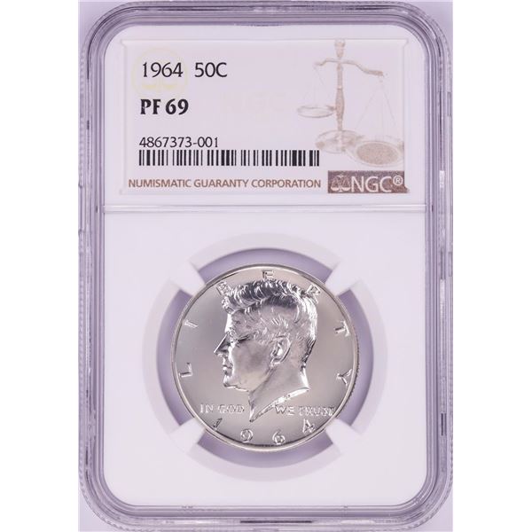 1964 Proof Kennedy Half Dollar Coin NGC PF69