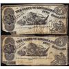 Image 1 : Lot of (2) 1863 $5 The State of Louisiana Baton Rouge, LA Obsolete Banknotes