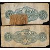 Image 2 : Lot of (2) 1863 $5 The State of Louisiana Baton Rouge, LA Obsolete Banknotes