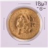 Image 1 : 1867-S $20 Liberty Head Double Eagle Gold Coin