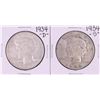 Image 1 : Lot of 1934-D & 1934-S $1 Peace Silver Dollar Coins