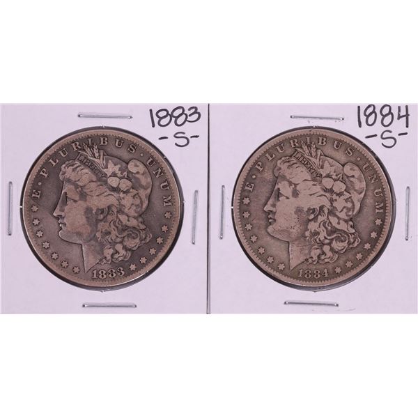 Lot of 1883-S & 1884-S $1 Morgan Silver Dollar Coins