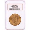 Image 1 : 1908 No Motto $20 St. Gaudens Double Eagle Gold Coin NGC MS64