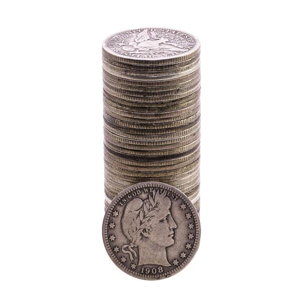 Roll of (40) Mixed Date Barber Quarter Coins