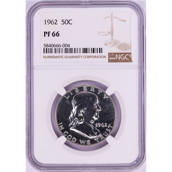 1962 Proof Franklin Half Dollar Coin NGC PF66