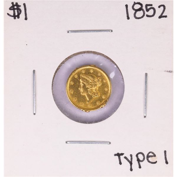 1852 Type 1 $1 Liberty Head Gold Dollar Coin - Soldered