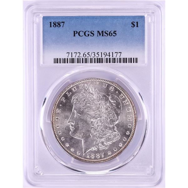 1887 $1 Morgan Silver Dollar Coin PCGS MS65