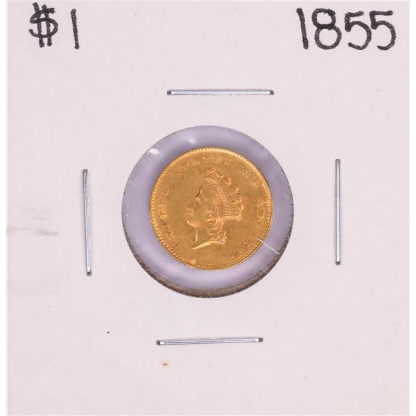 1855 $1 Type 2 Indian Princess Head Gold Dollar Coin