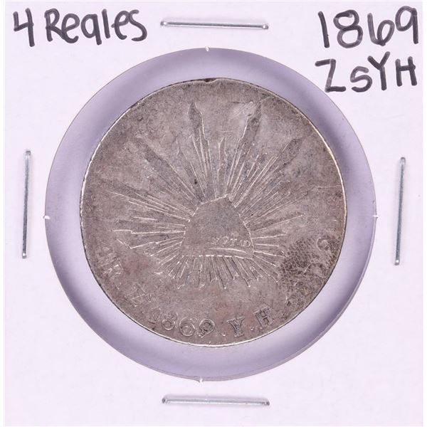 1869 ZsYH Mexico 4 Reales Silver Coin