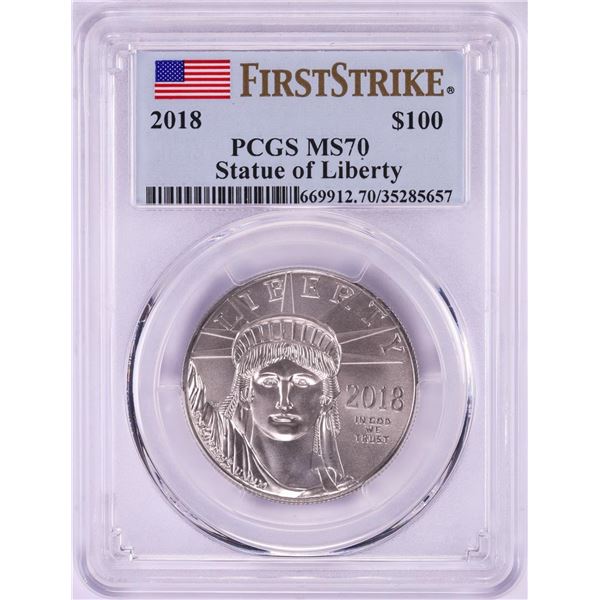 2018 $100 American Platinum Eagle Coin PCGS MS70 First Strike