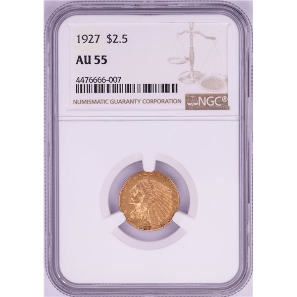 1927 $2 1/2 Indian Head Quarter Eagle Gold Coin NGC AU55