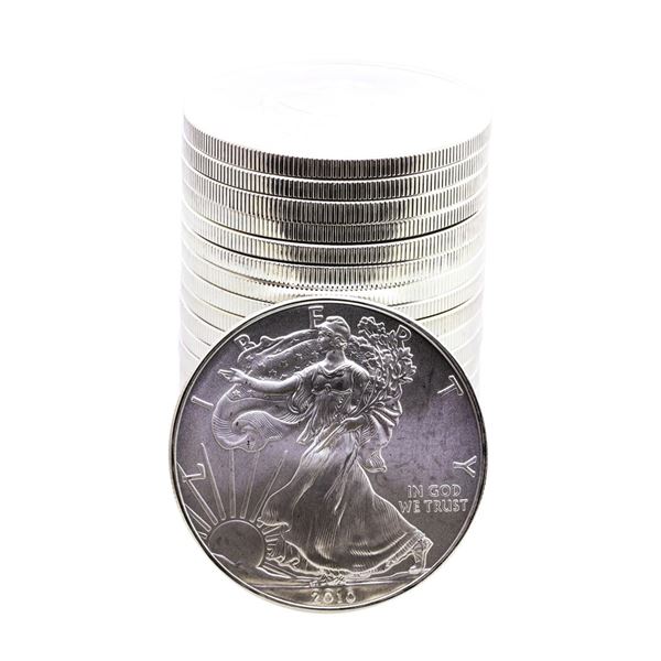Roll of (20) Brilliant Uncirculated 2010 $1 American Silver Eagle Coins
