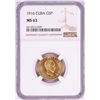 Image 1 : 1916 Cuba 5 Pesos Gold Coin NGC MS63