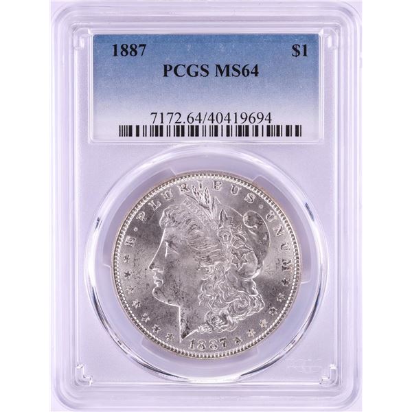 1887 $1 Morgan Silver Dollar Coin PCGS MS64