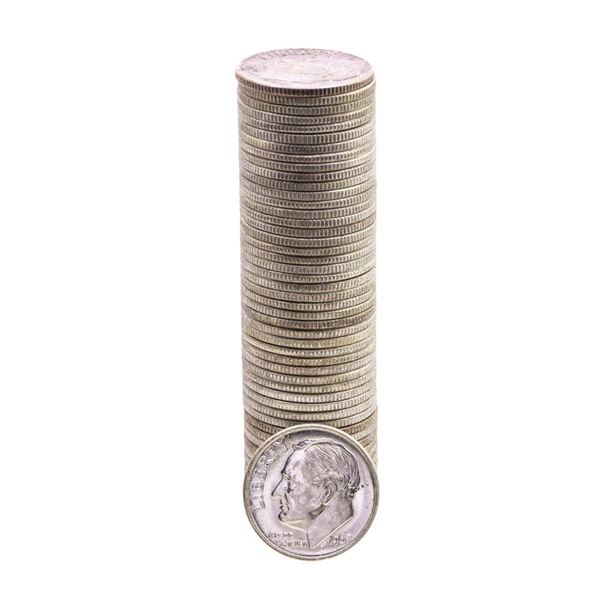 Roll of (50) Brilliant Uncirculated 1963 Roosevelt Dimes