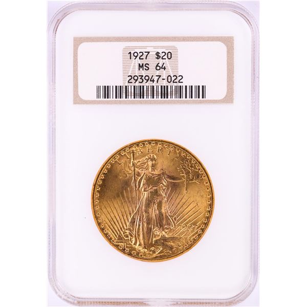 1927 $20 St. Gaudens Double Eagle Gold Coin NGC MS64
