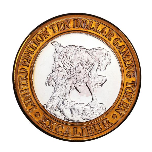 .999 Fine Silver Excalibur Las Vegas, Nevada $10 Limited Edition Gaming Token