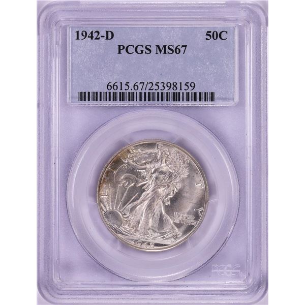 1942-D Walking Liberty Half Dollar Coin PCGS MS67