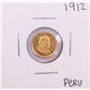Image 1 : 1912 Republic of Peru 1/5 Libra Gold Coin