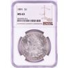Image 1 : 1891 $1 Morgan Silver Dollar Coin NGC MS63