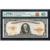 Image 1 : 1922 $10 Gold Certificate Note Fr.1173a PMG Gem Uncirculated 65EPQ