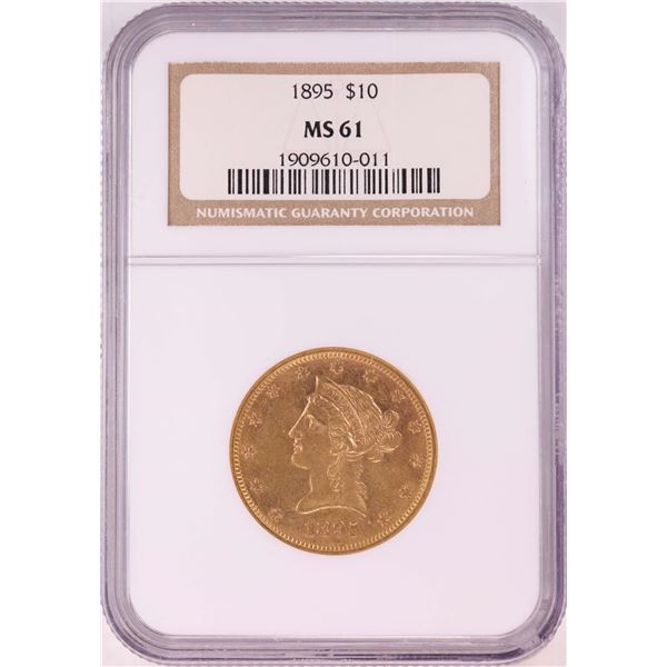 1895 $10 Liberty Head Eagle Gold Coin NGC MS61