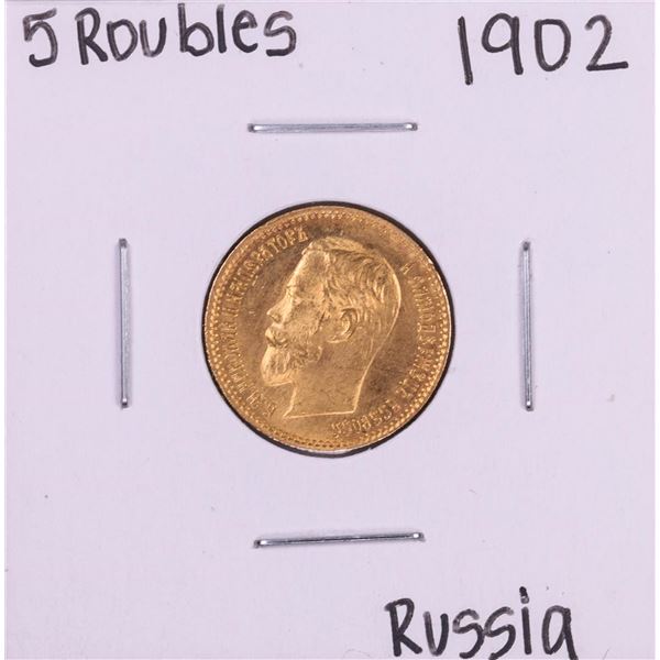 1902 Russia 5 Roubles Gold Coin