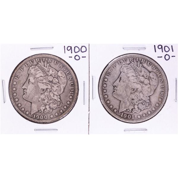 Lot of 1900-O & 1901-O $1 Morgan Silver Dollar Coins